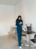 Winter Casual Thick Sweater Tracksuits O-neck Pullover & Elastic Waist Pants Suit Female Knitted 2 Pieces