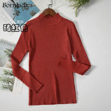 Autumn Winter Basic Turtleneck Knitting Bottoming Warm Sweaters 2021 Women's Pullovers Solid Minimalist Cheap