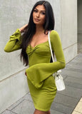Square Vintage Mini Dress with Long