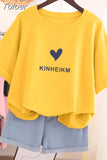 100% Cotton L-5XL T Shirt Plus Size Tshirt Short Sleeve Cartoon Women Top Summer Sweet Couple O Neck Oversized T