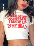 Harajuku Retro letter print Fashion Casual O Neck Short Sleeve Tee shirt Short Sexy Women Clothing Size Y2K crop top-Outfit