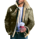 Leather Velvet Men's Coat Station Winter Warm Jacket Thick Collar Hit Six Colors Seven
