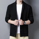 Brand Men's Cardigan Sweater Solid Color Comfortable Warm Men Fashion Wool Blend Sweater Male Wild Slim