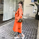 Toloer Trench Coat Female Spring And Autumn 2024 Spring New Medium And Long Korean British Style Small People Wear A Coat-Outfit