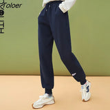Women Sweatpants Winter Basic Trousers Solid Gray Dark Bllue Cotton Lined Casual Chic Sports