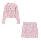 Piece Dress Set Women Casual Y2k Crop Tops + Mini Skirts Korean Knitted Suits Elegant Sweater Dress Office Lady 2022