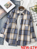 Women's Plaid Woolen Shirt Oversize Autumn 2022 Thick Warm Plaid Blouses And Shirts Winter Oversized Women Woolen Shirt