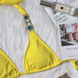 Toloer Hot-Selling New Crystal Diamond Chain Swimsuit Split Swimsuit Sexy