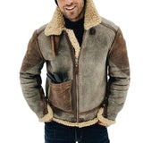 Leather Velvet Men's Coat Station Winter Warm Jacket Thick Collar Hit Six Colors Seven