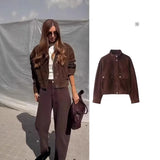 Broad-Legged Trousers Women's New High-Waisted Vertical Trousers In The Fall Of 2025, Showing Thin