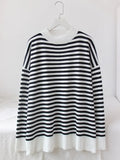 Green Striped Sweater Oversize Pullover For Women Loose Autumn Thin Knitted Tops 2022 Casual Womens Sweaters