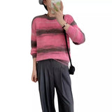Gradual Round-Neck Pullover Girl Autumn And Winter New French Retro Lazy Loose Soft Waxy Sweater-Outfit