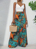 Ladies Pants Tropical Holiday Wind New Fashion Leisure Comfortable High-Waist Broad Leg