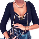 Pullovers Autumn Spring Winter Sexy Hole Women Shirt Button Slim Long Sleeve Elegant Tops Tee T