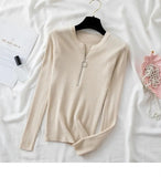 O Neck Striped Sweaters Knitted Zipper Pullover Long Sleeve Woman Sweaters Tops Slim Casual Soft Jumper Pull Femme