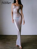 See Through Maxi Dress Women Sexy Strappy Dresses Body-shaping Vestido Female Stunning Hipster Attirewear Clothing-Outfit