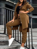 New Fashion Casual Hooded Grip Velvet Jacket Two Sets Of Women's