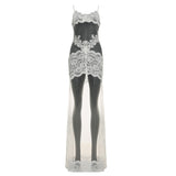 Women's Lace Lace Stitching Perspective Mesh Dress Sexy Woman Style Bag Hip Sling