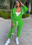 Casual Sport Zip Hoody Sweatshirt and Sweatpants 2 Piece Set Jogger