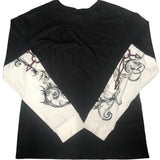 Women Gothic Fake Two-Piece T-shirts Fall Winter 2024 Vintage Top Clothes y2k Graphic Korean Style Long Sleeve Top Streetwear-Outfit