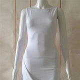 Sexy Oblique Pendulum Summer Women Dress O-Neck Solid Sleeveless Slim Dress Female Asymmetrical Mini Party