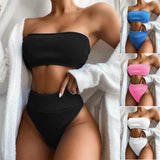Toloer Outside Single Swimsuit Hot Style Bikini Hot Selling Bikini Swimsuit Pure Color Swimsuit Split Swimsuit B166-Outfit