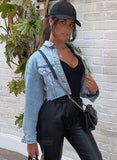Camo Print Cropped Denim Jean