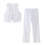 Effect Striped Vest 2010772 Striped Pajamas Style Trousers 4661410 Suit-Outfit