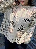 sleeve crochet knit top with cross