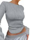 Textured Stripe Long Sleeve Tee-Outfit