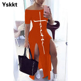 Bodycon Dress Short Sleeve Maxi Dresses for Women Off Shoulder Spring Summer Casual Long Boho Dress Vestido