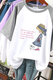 100% Cotton L-4XL T Shirt Plus Size Cartoon Girls Print Tshirt Short Sleeve Women Summer Sweet O Neck Oversized T