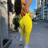 Streetwear White Jumpsuit Rompers Womens Sleeveless Jumpsuits Black Blue One Piece Outfits Backless Bodycon Jumpsuit