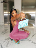 Summer Sexy Pink Jumpsuits For Women 2022 Halter Sleeveless Backless Bodycon Blue One Piece Outfits Rompers Women
