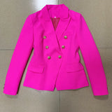 QUALITY 2022 Stylish Designer Blazer Women's Classic Double Breasted Lion Buttons Slim Fitting Blazer Jacket Hot
