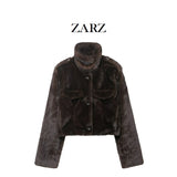 Homemade New Women's Basic Long-Sleeved Clip Short Jacket Jacket