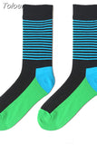 1 Pair Men Dress Socks Cotton Colorful Striped Plaid Printed Comfort Happy Socks Skate Funny Geometry Dot Wedding