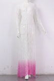 Women Black Lace Dress Sleepwear Floor-Length White See Through Dress Adjust Waist Sexy Hollow Out Vestido Maxi Plus
