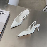 And Summer New Pointed Fine Heel Single Shoes Behind The Empty Sandals Fairy Style With Skirt High