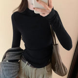 Collar Head Pure Desire Long-Sleeved Pleated Blouse Women's Autumn And Winter New Tight Waist Shirt-Outfit