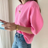 2023 New Summer T Shirt Women Elasticity Woman Clothes Oversize Tops Pink White Tshirt Loose Maxi Female Short Sleeve Tee-Outfit