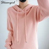 Sweatshirts Hoodies Women Autumn Winter 2021 Solid Knitted Pullovers Winter Clothes Women Sweatshirt With Hood