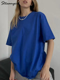 Oversized T shirt Women Cotton 220g Solid Loose O Neck Black Tops Women 2022 Tees Ladies Oversize Boyfriend Tshirt