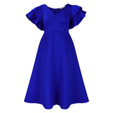 Summer New Lotus Leaf Side High-Waist A-Shaped Dress Party