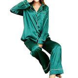 Sleeve Silk Pajamas Spring Women Summer Pajama Sets Silk Pijama Sleepwear Pyjamas Plus Size 4XL 5XL Nightwear
