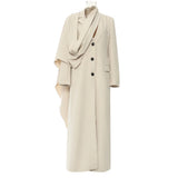 Early Spring New Long Irregular Cutting Wind Coat Women