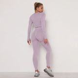Seamless Gym set Fitness Sports Suits GYM Cloth Long Sleeve Shirts High Waist Running Sexy Booty Leggings Workout