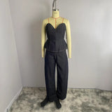Spring And Summer Female Simple Waist Cowboy Suit