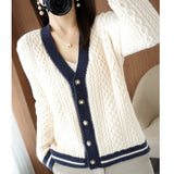 2024 New Short-Sleeved Short Twist Knitted Cardigan Lady's Short Sweater With Loose Sweater-Outfit