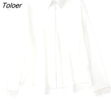 2023 Women Solid Feather Decorate Shirt Blouse Long Sleeve Chic Female Office Lady Tops